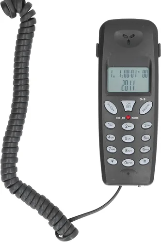 Vista 8 de Cuifati Teléfono con cable, pantalla LCD de 16 bits con cable, teléfono con cable con función de pausa de redireccionamiento con, identificación
