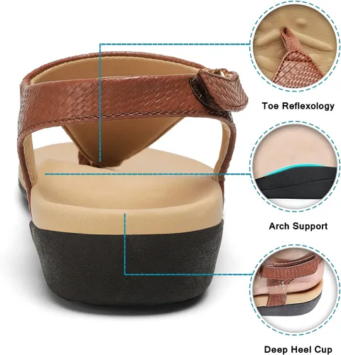 Vista 3 de UTENAG - Sandalias ortopédicas ajustables con soporte de arco para mujer