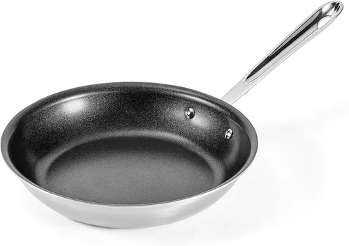Vista 17 de All-Clad D5 - Sartén antiadherente profesional de acero inoxidable cepillado de 8 pulgadas, sartén de acero inoxidable de 5 capas, inducción, apta
