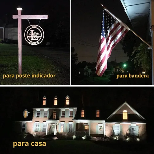 Vista 5 de URPOWER Luces solares para exteriores, focos solares 2 en 1 impermeables con 2 modos de iluminación, focos solares ajustables con encendido y Blanco