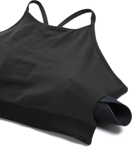 Vista 5 de CRZ YOGA Butterluxe - Brasier deportivo de cuello alto y espalda en Y para mujer, con relleno, espalda cruzada, tirantes delgados