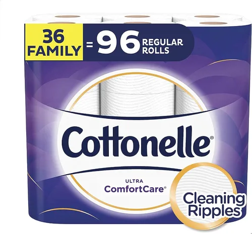 Vista 6 de Cottonelle Ultra ComfortCare - Rollo de papel higiénico grande, papel higiénico, 12 rollos de papel higiénico