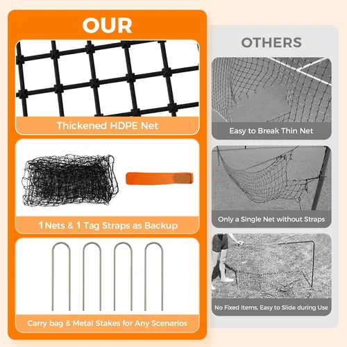 Vista 3 de Volleyball Rebounder Net - Portable 7x4 ft Training Equipment for Spike and Smash Practice - 5 Rebound Angles Custom Target Area for Volleyball