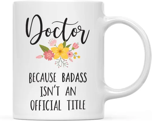 Vista 66 de Andaz Press Taza de café de 11 onzas, regalo de broma, tía porque Badass no es un título oficial, gráfico floral, 1 paquete