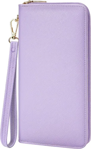 Vista 111 de Chelmon - Monedero para mujer de cuero genuino con bloqueo de señal RFID, para tarjetas de crédito