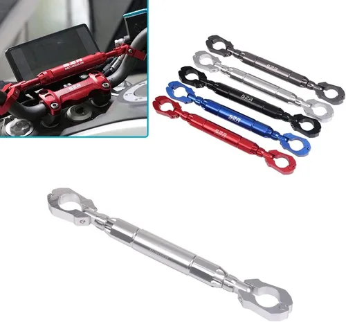 Vista 10 de 0.866 in aleación de aluminio Bold grueso motocicleta Accesorios Balance Bar ajustable fuerza palancas manillar travesaño teléfono titular (negro)