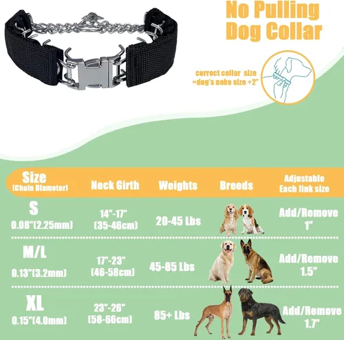 Vista 5 de Collar de entrenamiento para perros, collar ajustable para perros con hebilla de liberación rápida, collar sin tirones para perros pequeños