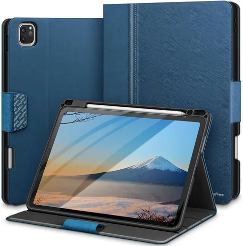 Vista 12 de KingBlanc Funda para iPad Pro de 11 pulgadas de 4ª/3ª/2ª/2ª/1ª generación (2022/2021/2020/2018) con soporte para lápices, cuero sintético, función