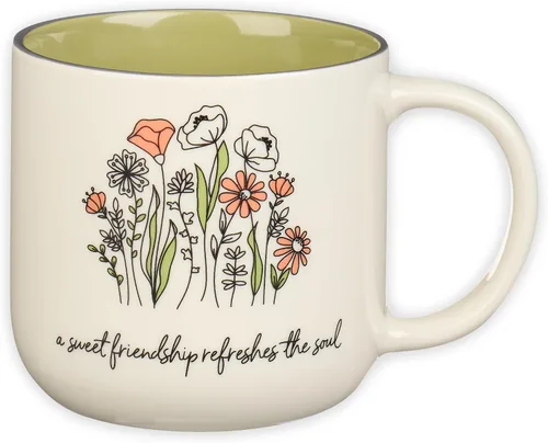 Vista 11 de Christian Art Gifts Taza grande de cerámica para café y té para mujeres: Las palabras amables son como la miel Versículo bíblico inspirador,