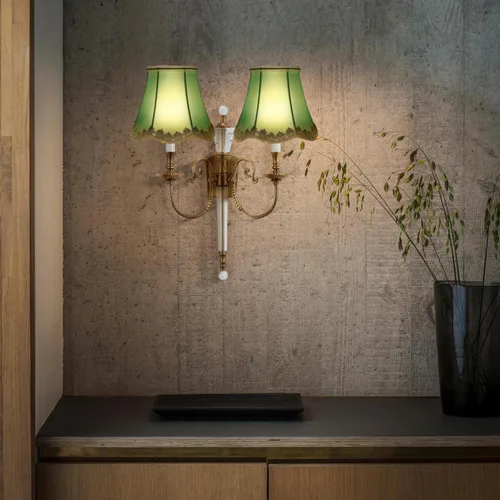 Vista 7 de Uonlytech Pantalla de lámpara de tela verde, con clip de arpillera, pantalla de lino para lámpara de mesa, lámpara de pared, sala de estar