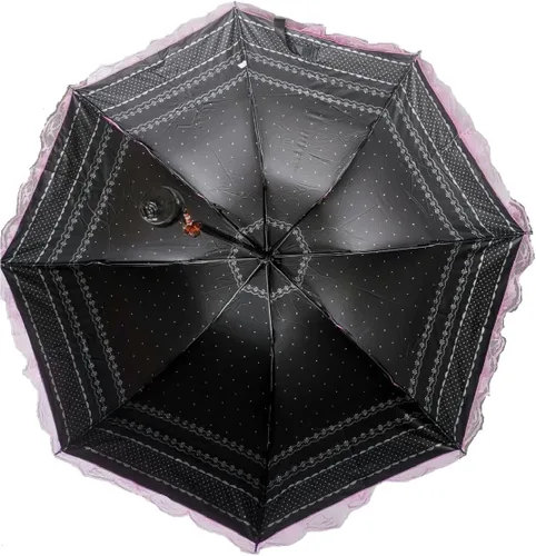 Vista 3 de Sombrilla plegable de viaje compacta resistente a los rayos UV, sombrilla de encaje de princesa para mujeres y niñas