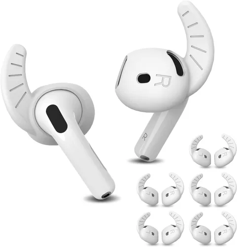 Vista 9 de 5 pares de ganchos para las orejas para auriculares AirPods 4, funda deportiva antideslizante para las orejas AirPod 4, silicona suave, accesorios