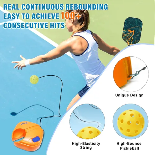Vista 2 de Westant Match Buddy Pickleball Trainer - Pickle Ball Practice Rebounder with 2 Balls, Pickleball Training Aids for Adults, Kids, for Self Practice