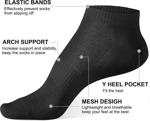 Vista 2 de Cozi Foot 510 pares de calcetines de tobillo para mujer, atléticos, suaves, de corte bajo