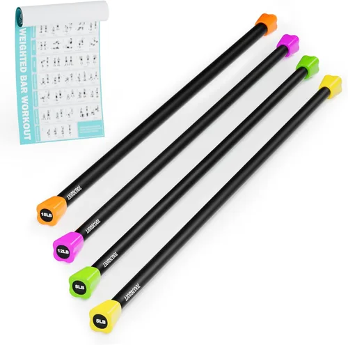 Vista 9 de LIONSCOOL Workout Weighted Bar,Padded Exercise Weight Bar, Solid Steel Stretching weighted bar set for Body Sculpting, Physical Therapy,Body Toning