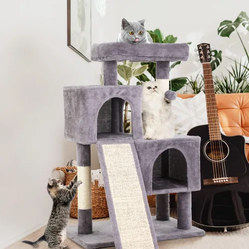 Vista 2 de Árbol para gatos de interior, torre para gatos de 36 pulgadas, condominio de varios niveles para gatos con sisal, tabla de rascar, bola colgante