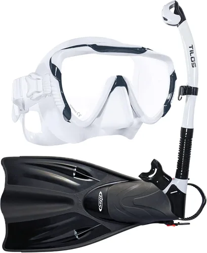 Vista 11 de Tilos Máscara Morphi con buceo U-Pro II y paquete de aletas OH de escapada