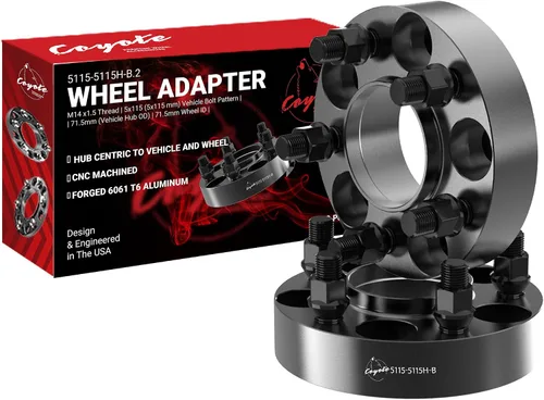 Vista 16 de Wheel Accessories Parts 2 adaptadores de espaciadores de rueda centrados en buje 5 en 4.528 in 0.197x4.528 in 1.00 pulgadas de grosor 2.815 in buje