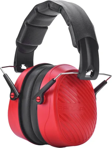 Vista 10 de PROHEAR 038 - Orejeras de protección auditiva para siega, reducción de ruido pasiva de 28dB, protector auditivo compacto y plegable para tiro Púrpura