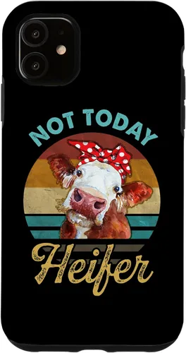 Vista 5 de iPhone 15 Vintage Not Today Heifer Cute Cow Gift For Women Men Farmer Case