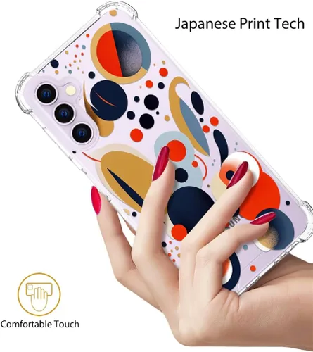 Vista 4 de Compatible con Samsung Galaxy S23 - Funda transparente para mujeres y niñas, diseño transparente (formas geométricas de arte abstracto)
