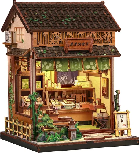 Vista 15 de CUTEBEE - Kit de rincón de libros - Kit de casa de muñecas en miniatura DIY para adultos, decoración de estantería de casa pequeña Booknook