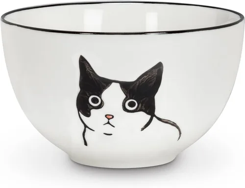 Vista 2 de Abbott Collection, Taza Peering Cat en blanco y negro, 10 onzas