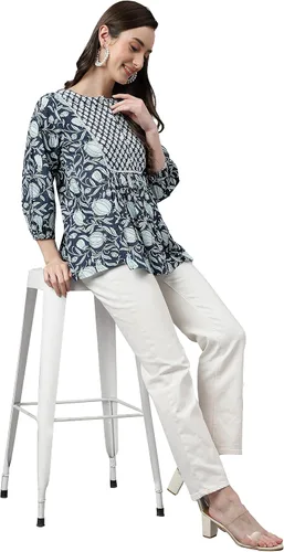 Vista 3 de Janasya Blusa tipo túnica para mujer