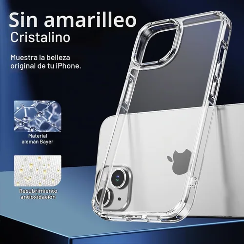 Vista 2 de Funda transparente para iPhone 13 con protector de pantalla