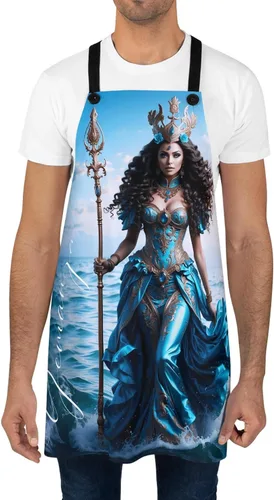 Vista 4 de Yemanja goddess of the Sea Apron Apron For Women Apron For Men Yemanja Apron Santeria Apron Madrina Apron Delantal Santo