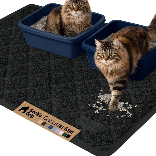 Vista 59 de GORILLA GRIP Tapete para caja de arena para gatos, resistente al agua, respaldo texturizado, fácil de limpiar, menos residuos y suelos limpios, 17 x