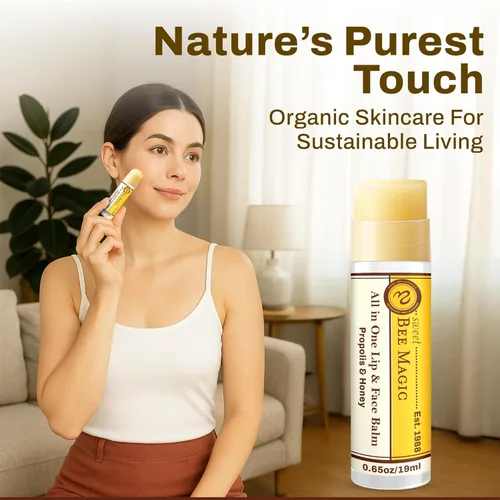 Vista 9 de Bálsamo labial de cera de abeja orgánica, lápiz labial natural para labios secos, varita hidratante de miel y propóleo, bálsamo labial sin petróleo