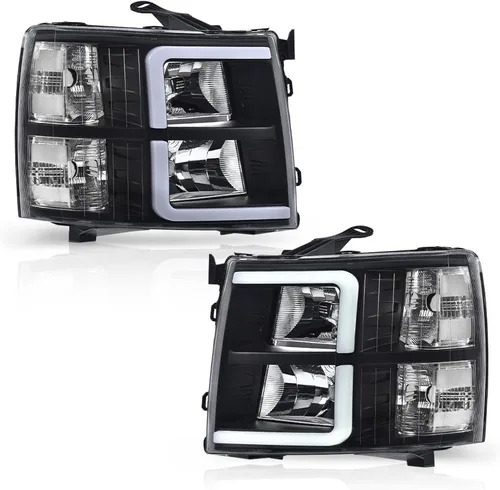 Vista 35 de G-PLUS Conjunto de faros, compatible con Chevy Silverado 2007 2008 2009 2010 2011 2012 2013 2014 Chevy Silverado parachoques faro, lente
