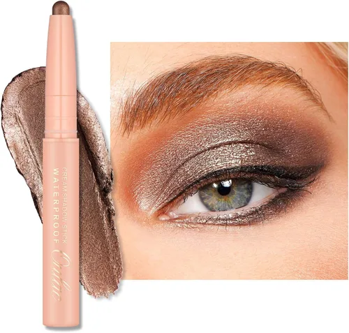 Vista 8 de Oulac Twist-Up Sombra de Ojos Brillante en Barra – Maquillaje de Ojos Vegano y Libre de Crueldad con Textura Cremoso y Mezclable, Resistente al 01