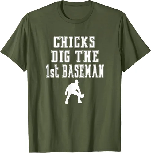 Vista 4 de Chicks Dig First Baseman - Camiseta de primera base Beisbol Player, Negro