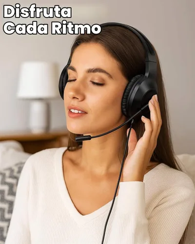 Vista 6 de Auriculares con cable con micrófono, auriculares cómodos para computadora