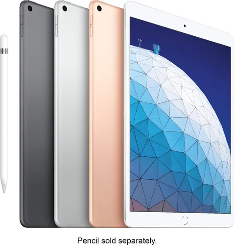 Vista 7 de Apple iPad Air, 10.5 pulgadas, Wi-Fi + celular, 64 GB, plateado (Renovado)