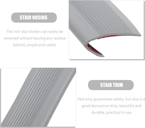 Vista 3 de DOITOOL Autoadhesivo para escaleras, borde de PVC antideslizante, protector de escalera impermeable cortable para escaleras, nariz de escalera