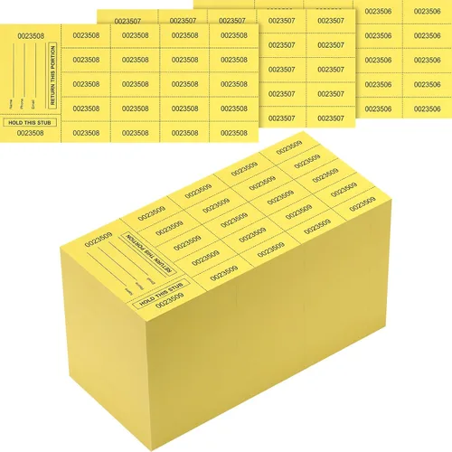 Vista 9 de Kosiz 1000 hojas 10 pujas Etiquetas de rifa para subastas chinas Fichas de rifa para recaudación de fondos Numeradas con nombre y número de teléfono