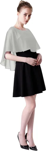 Vista 2 de Capelets de gasa para mujer, chales y envolturas suaves para vestido de noche, boda, capa Bole