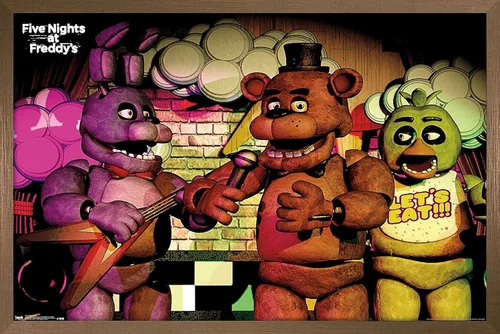 Vista 12 de Trends International Five Nights at Freddy's - Póster de pared de banda, 14.725 x 22.375 pulgadas, versión enmarcada de madera de granero