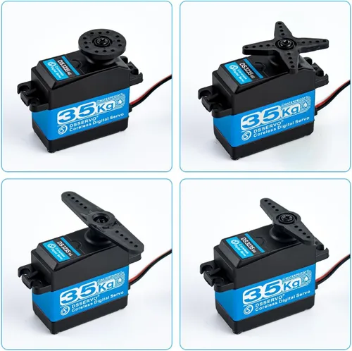 Vista 7 de Hosyond DS3235 77.2 lbs Digital RC Servo de alto par todo el engranaje de metal Motor sin núcleo impermeable servomotores para RC Robot, coche