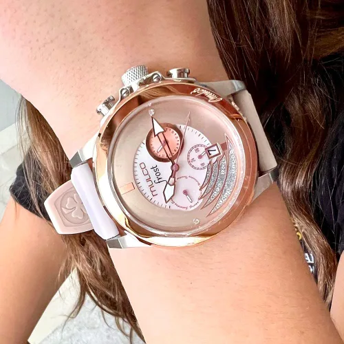Vista 3 de MULCO Luxury Waterproof Watch for Women - Rose Gold Stainless Steel Analog Frost (Beige)