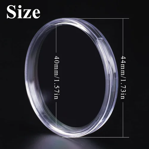 Vista 2 de Utron 60P Cápsulas de Plástico Transparente para Monedas de 40mm, Portamonedas de Dólar, Almacenamiento de Monedas de Plata para Coleccionistas