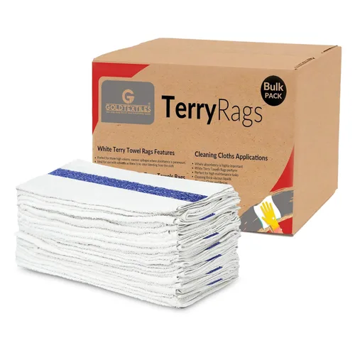 Vista 7 de GOLD TEXTILES White Shop Towels - 24 trapos de 24 x 50 pulgadas en una caja, valiosos trapos de limpieza para industrias, automóviles y usos