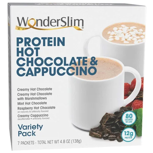 Vista 7 de WonderSlim Paquete de batido de reemplazo de comidas y bebidas calientes de proteínas