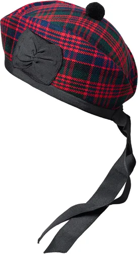 Vista 13 de Gorra Glengarry - Sombrero escocés tradicional, 100% lana, lana acrílica tartán, accesorios para kilts/gaitas, cinta de algodón de poliéster Negro