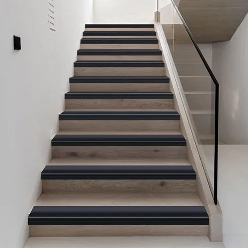 Vista 6 de Trimold Vinilo Antideslizante para Borde de Escalera, Paso de Escalera Autoadhesivo Antideslizante, Protector de Borde de Goma Flexible