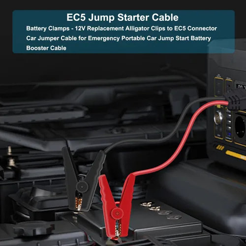 Vista 5 de Cable de arranque EC5, cables de arranque de batería de 10 AWG, los cables de arranque deben funcionar en todas las baterías para cargar la batería