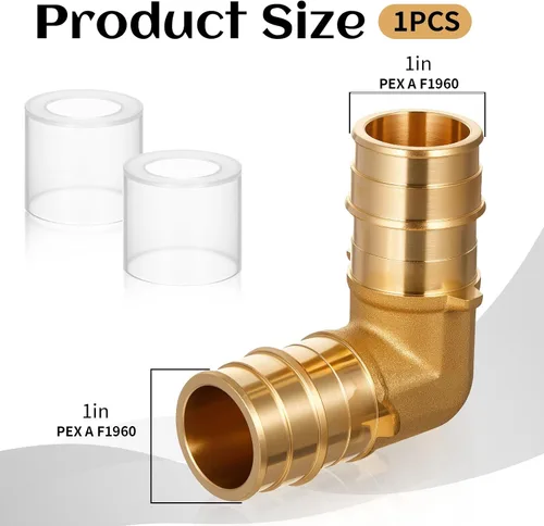 Vista 3 de 1 "X 1" Codo de 90 grados Pex A Accesorios de expansión Accesorios de latón Herramienta de crimpado Pex para conexión de tubería de tubería, ASTM